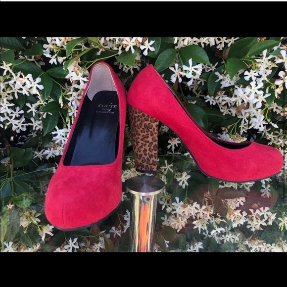 Red Leopard/Cheetah Heels - Picture 4 of 4